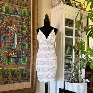 Lulu's White Lace Mini Dress